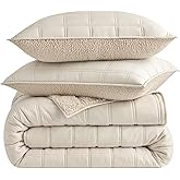 UGG Gizelle Full/Queen Quilt Set with 2 Pillow Shams Lightweight Bedding with Fluffy Reverse, All Season Washable & Hypoallergenic Bedding for Apartment or Dorm Essentials, Full/Queen, Cream