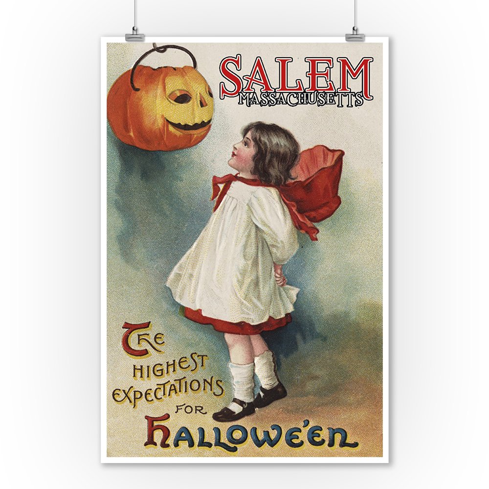 送料無料 Salem マサチューセッツ州 ハロウィンgreeting Girl Inレッドandホワイト ビンテージアートワーク 9 X 12 Art Print Lant 9x12 B015qc6mey 9 X 12 Art Print Xcentry Com