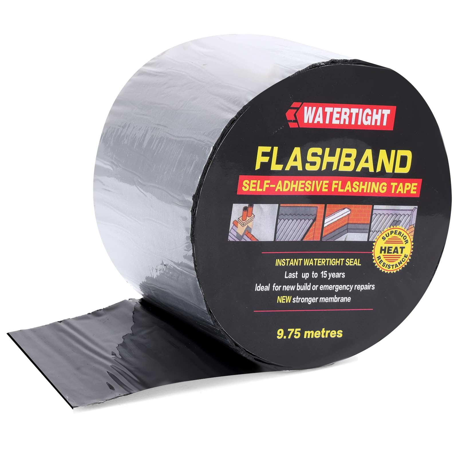 Photo 1 of Flashing Roll Tape Asphalt Membrane, 6 inches X 32 Feet 60Mil Thick Waterproof Asphalt Patch Seal Tape Roll, Self-Adhesive Roof Sealant, Asphalt Repair for Door Roof Window Gutter Outdoor ?1 Roll)