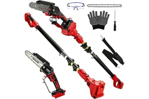 2 in 1 Cordless Pole Saw & 6 Inch Mini Chainsaw for Milwaukee M18 18V Battery(No Battery), Brushless Chainsaw with 2.9m Teles
