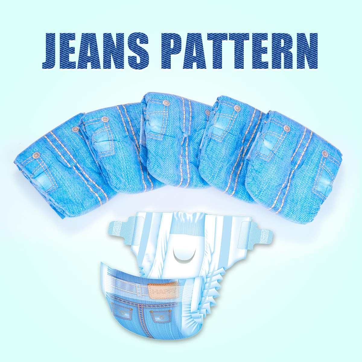 Pet Soft Female Dog Nappies Disposable - 24pcs -Puppy Dog Diaper - Denim Jeans/Cowboy Style - Super Absorbent Pet Puppy Pants - S - Image 3