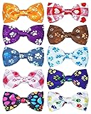 PET SHOW 10 Pack Paw Small Dog Bow Ties Sliding