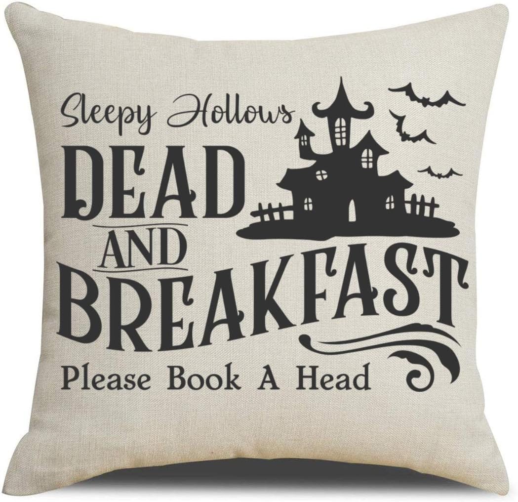PSDWETS Fall Decor Throw Pillow Covers Set of 4 with Halloween Decorations Quotes Cotton Linen Home Pillow Covers 18 x 18 Inches for Rustic Modern Farmhouse: Home & Kitchen