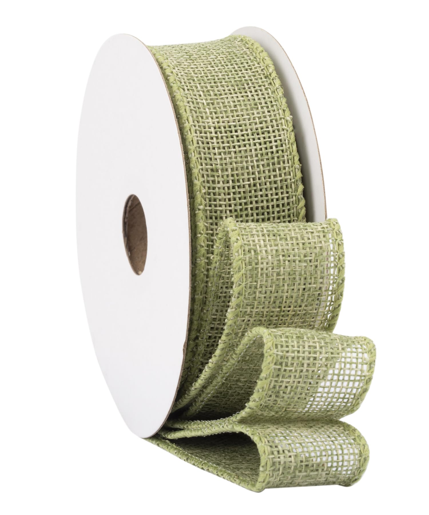 Fondersy 9-Meter Spring Moss Burlap Ribbon Wired Burlap Ribbon - 25mm Width for Gift Wrapping, Floral Arrangements, Wreath Making, and Christmas Decor