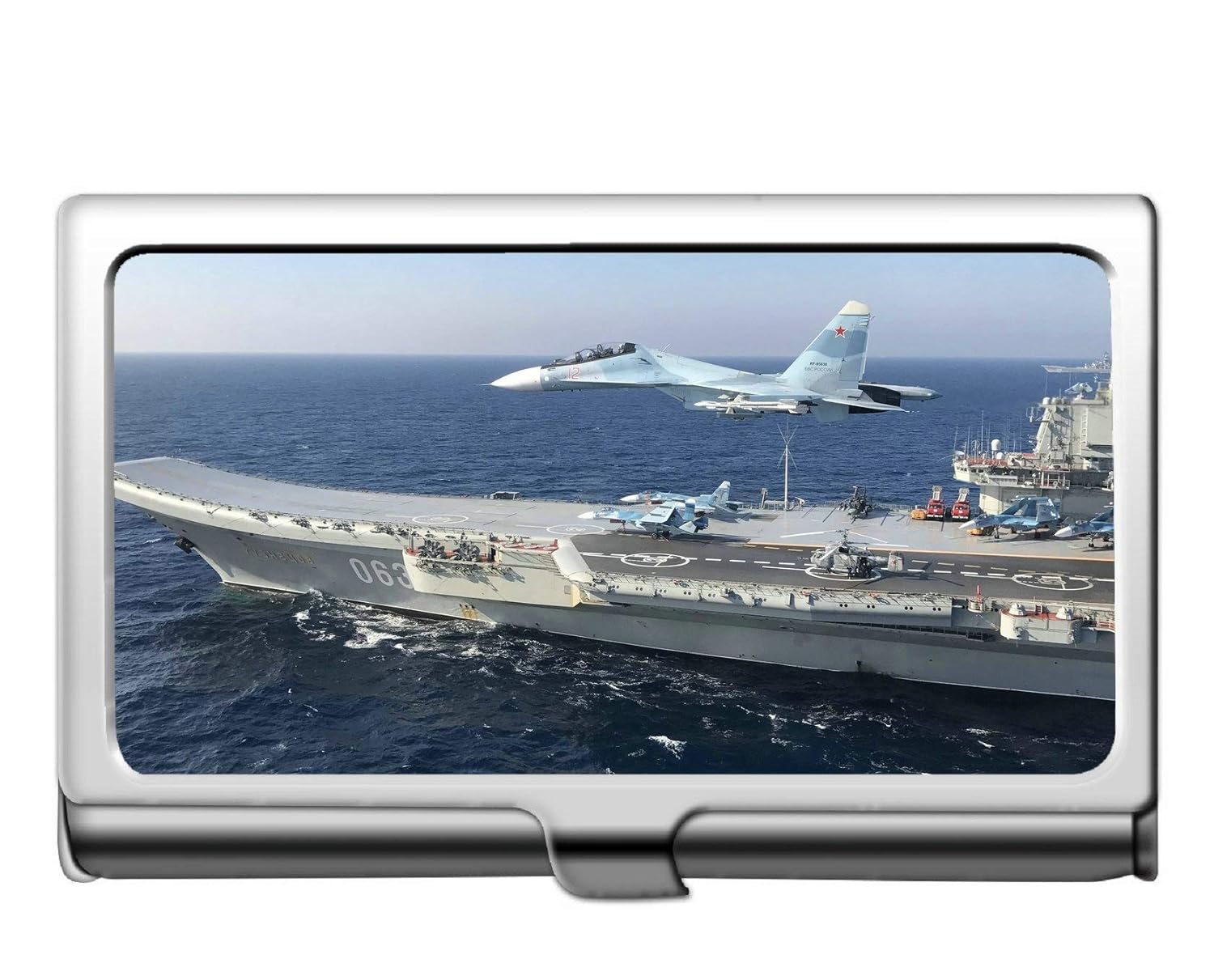 Credit Card Case/ID Case,Military Russian Aircraft Carrier Admiral Kuznetsov Business Credit ID Card Holder