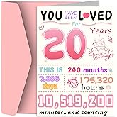 20th Birthday Card, Funny Birthday Decorations for Her, Best 20 Year Old Birthday Gifts for Daughter, Unique Creative Gift for Granddaughter