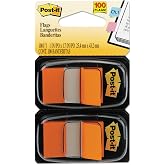 Post-it 680OE2 Standard Page Flags in Dispenser, Orange, 100 Flags/Dispenser
