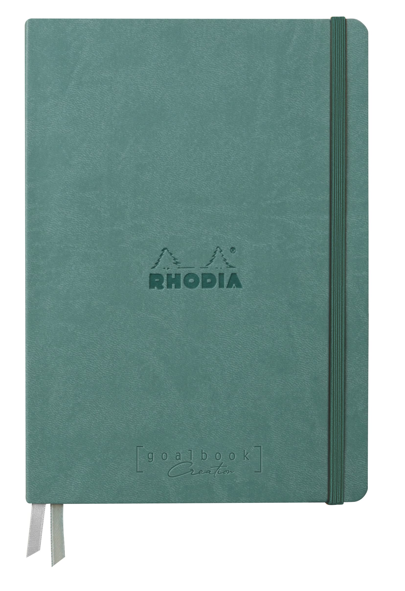 RHODIA 194158C - Rigid Notebook Goalbook Creation Aqua - A5 - 14.8x21cm - Plain - 100 pages White Technical Wash 200g/m² - 2 Ribbons - Imitation Leather Cover — image 1