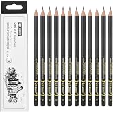 PATIKIL 12pcs 2B Sketch Pencils Drawing Professional Art Wood Light Yellow | Drawing Pencils Graphite Art Supplies Break-Resistant Artists Beginners Shading Sketching Doodling