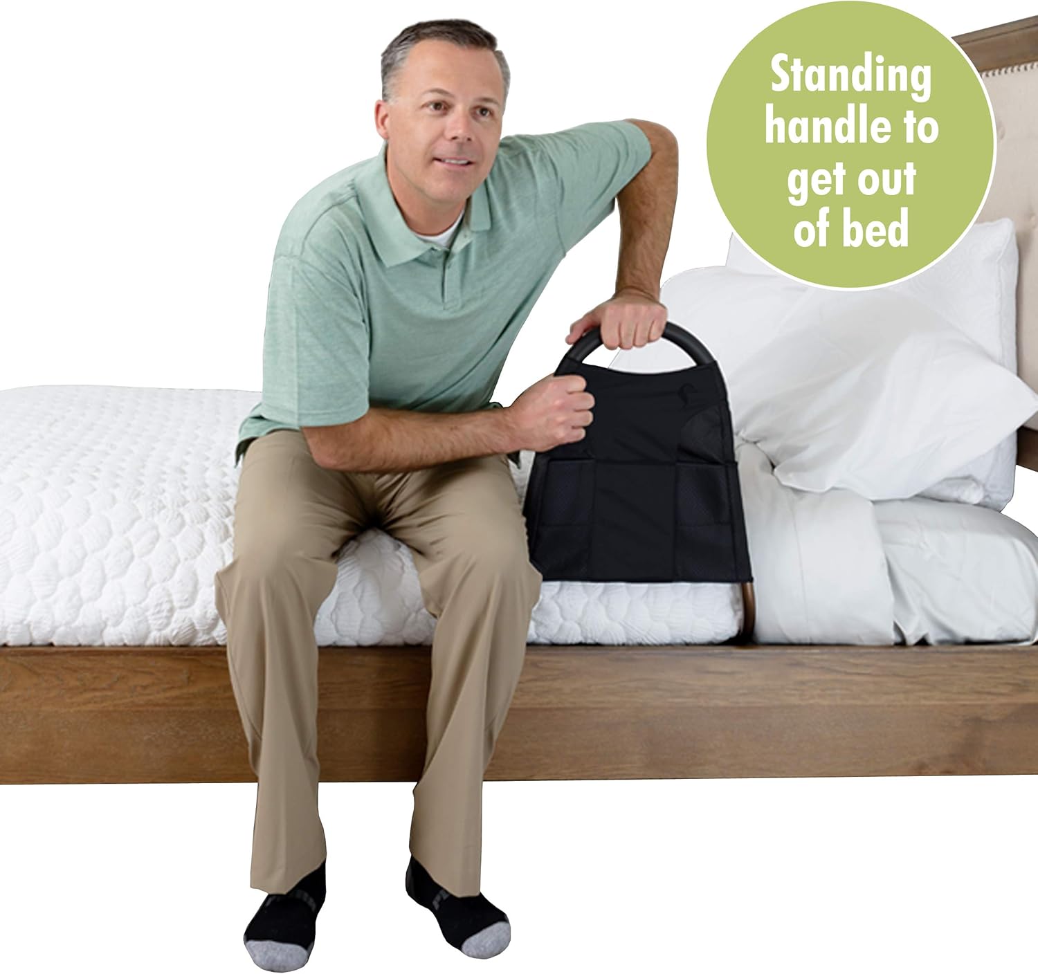 Able Life Bedside Mighty Rail, Travel Bed Rail and Assist Bar for Seniors with Organizer Pouch: Health & Personal Care