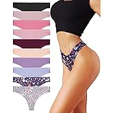 ROSYCORAL 10 Pack Seamless Thongs for Women Breathable Low Rise Panties Invisible Hipster Underwear Thong No Show XS-XL