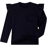 LIFAky Toddler Long Sleeve Fall Shirts for Girls Size 3-7 with Ruffle Top