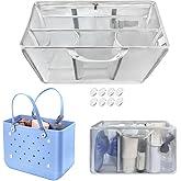 XYFuuee Beach Bag Organizer Insert Divider for X Large Bogg Bag Accessories | Lightweight Mesh Inserts Pouch for Original Bog Bag Accessory, Organizing Rubber Tote Beach Bags, Save Storage Space, Gray