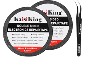 Kaisiking 5mm / 10mm x 50M Double Sided Adhesive Tape LCD Touch Screen Tape Phone Repair Tape with 1 Tweezers for Cell Phone, iPad, Tablets, Laptops, Camera, LCD Screen