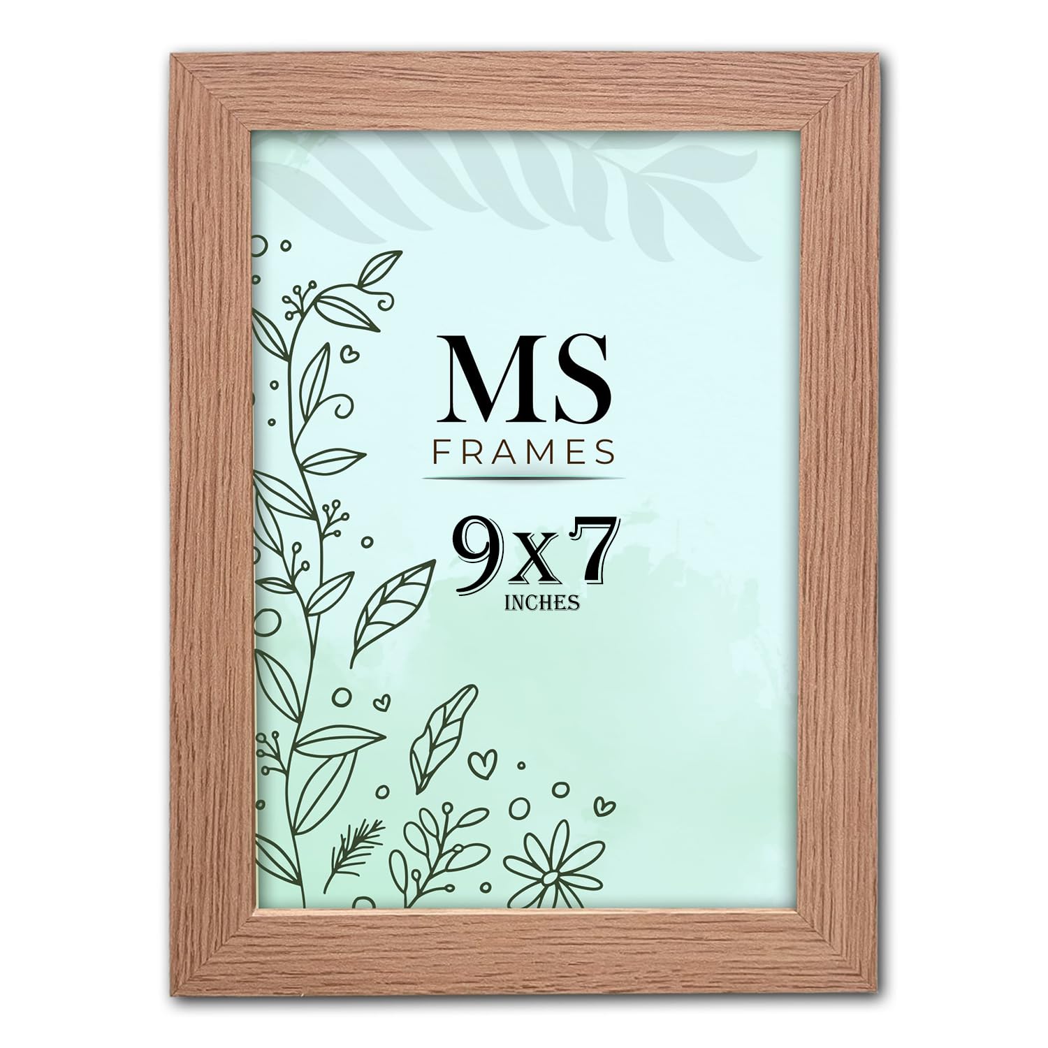 AI 9x7 Inch Oak Picture Frames (22.9x17.8 cm) Poster Frame - Clear Acrylic Display Poster MDF Wooden Portrait/Panoramic - Flat Wall Mount Hang Hooks & Free Tabletop Stand