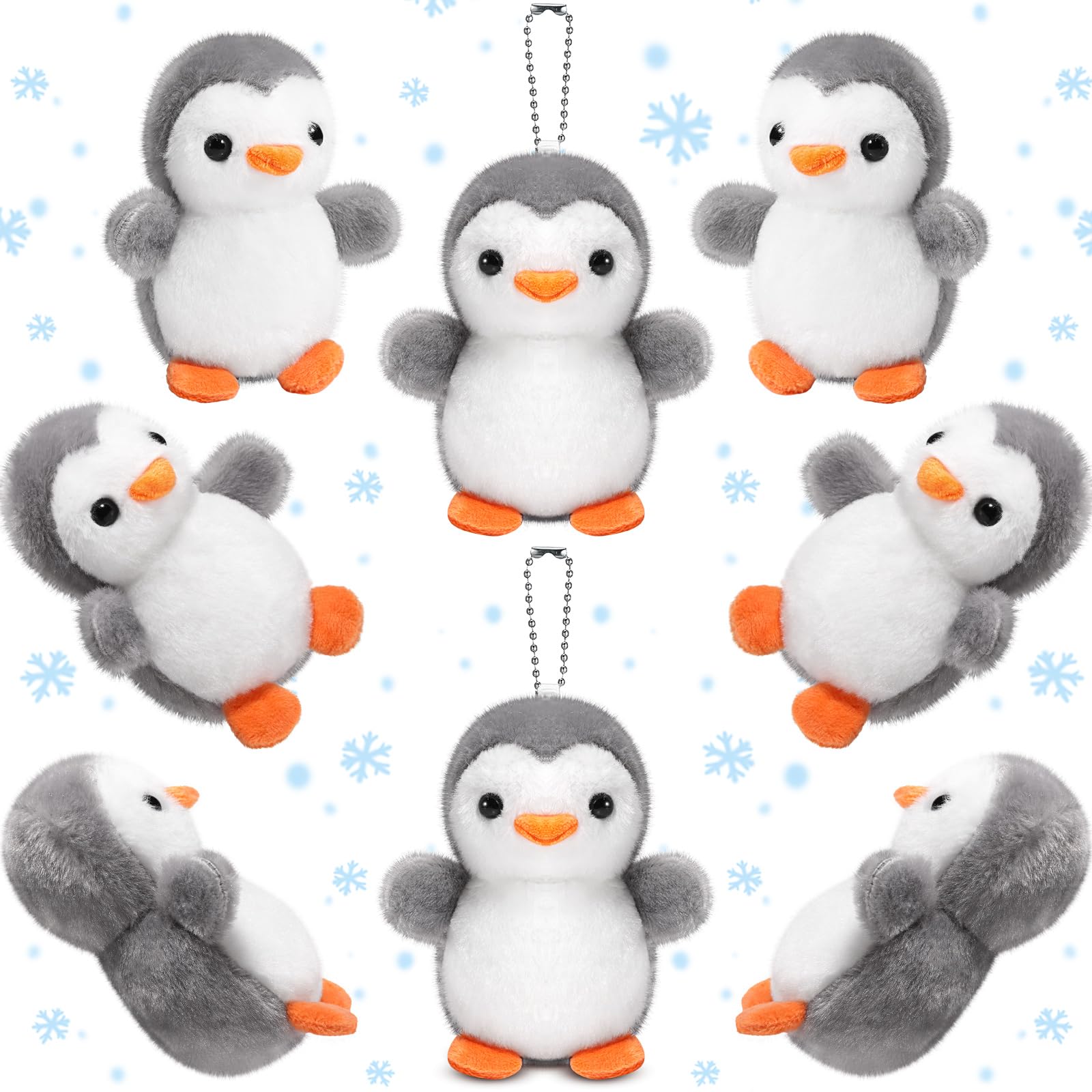 Photo 1 of **ONLY 7 OF THEM***Skylety 8 Pcs 4 Inch Mini Penguin Stuffed Animal Bulk Penguin Plush Keychains for Birthday Xmas Party Favor Gifts (Grey)