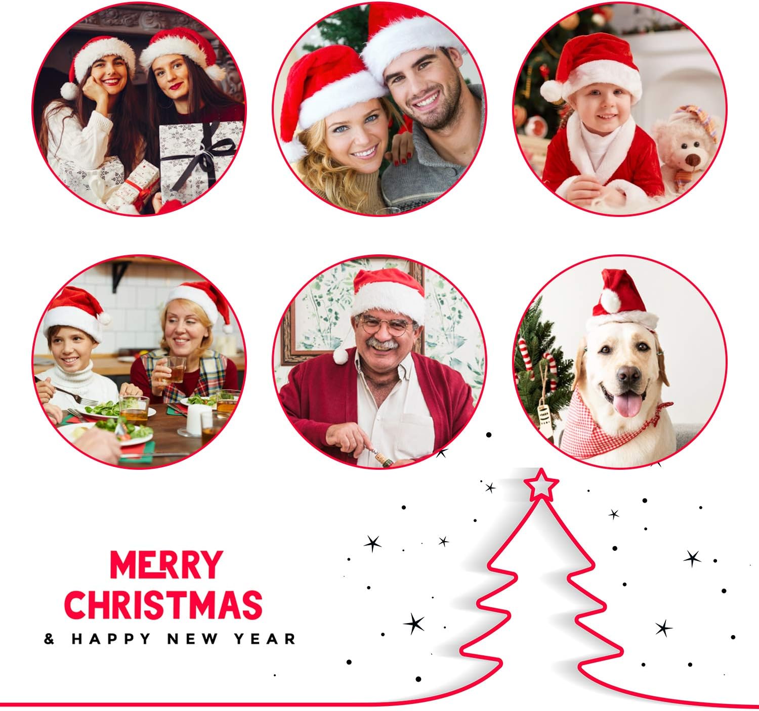 Christmas Hat, Santa Hat, Xmas Holiday Hat for Adults, Unisex Velvet Comfort Christmas Hats Extra Thicken Classic Fur for Christmas New Year Festive Holiday Party Supplies: Health & Personal Care