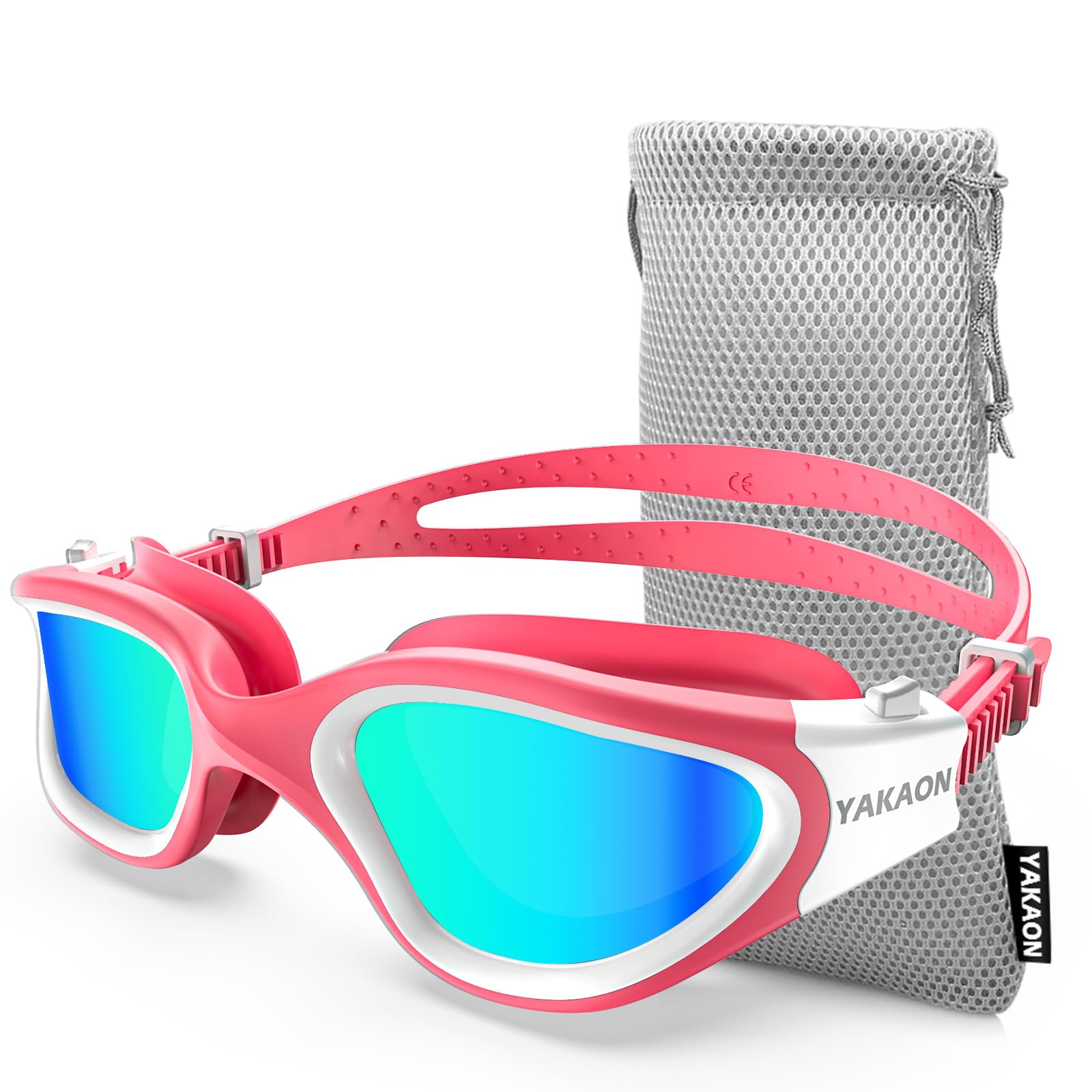 YAKAON G1 Polarized Swimming Goggles, Wide View Swim Goggles Anti-Fog for Men Women Adult