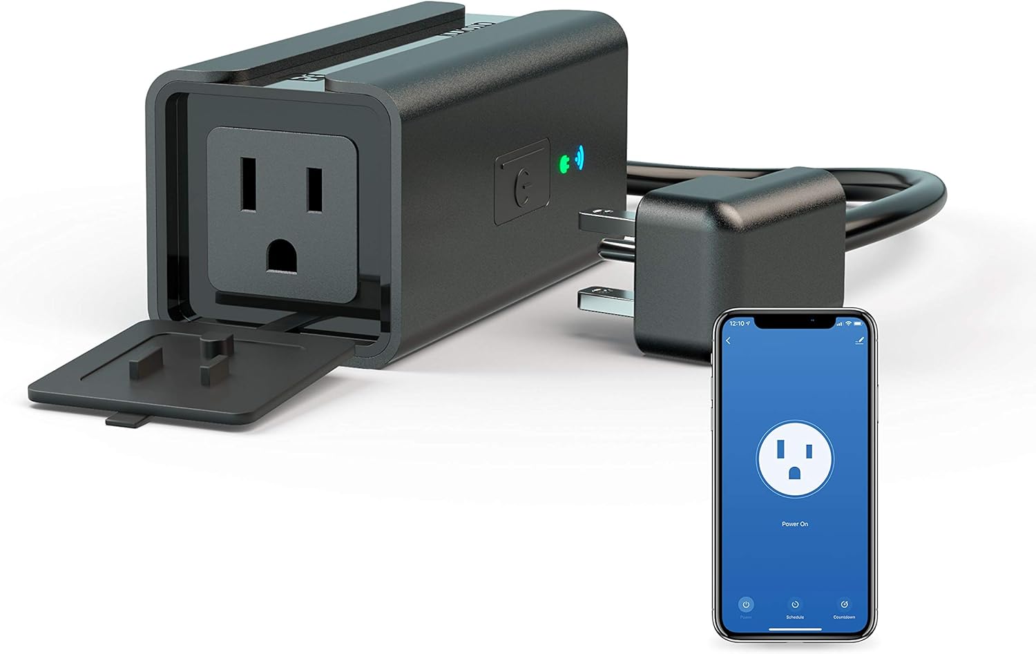 Atomi Smart Outdoor Plug WiFi works with Droid iOS control from any phone, great for holiday lights and lawn accessories - - 