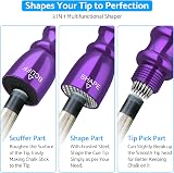 eSynic 3 in 1 Snooker Cue Tip Shaper Scuffer Aerator Purple view 7