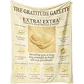 Thank You Throw Blanket 60x50 – Soft Flannel, Vintage Newspaper Gazette Front-Page Design – Appreciation Gift for Coworker Teacher Nurse Friend Volunteer