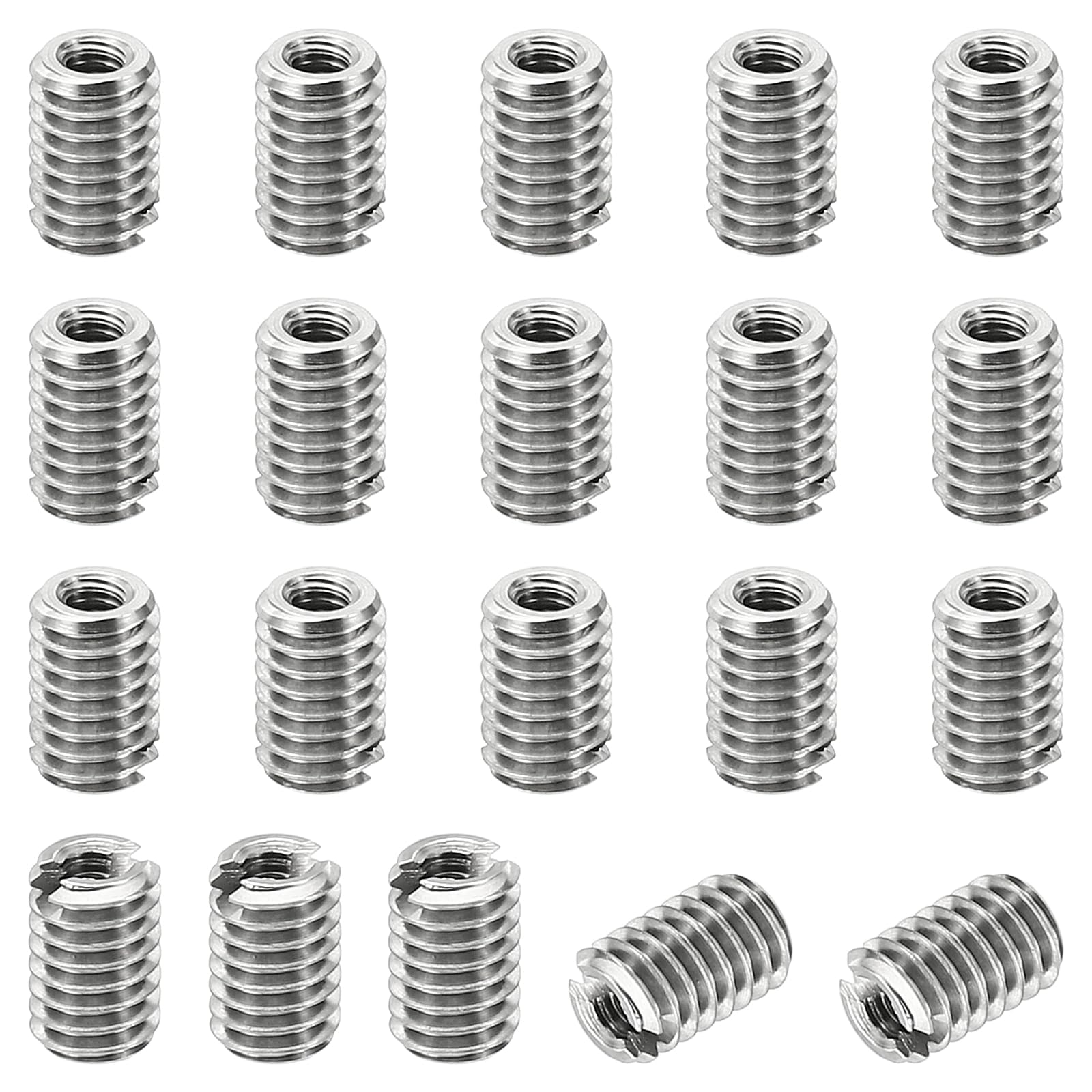 PATIKIL Thread Adapters Sleeve Reducing Nut, 20 Pcs M4x0.7 Male to M2x0.4 Female Repairing Insert Nut Screw Reducer Stainless Steel Fastener 6mm