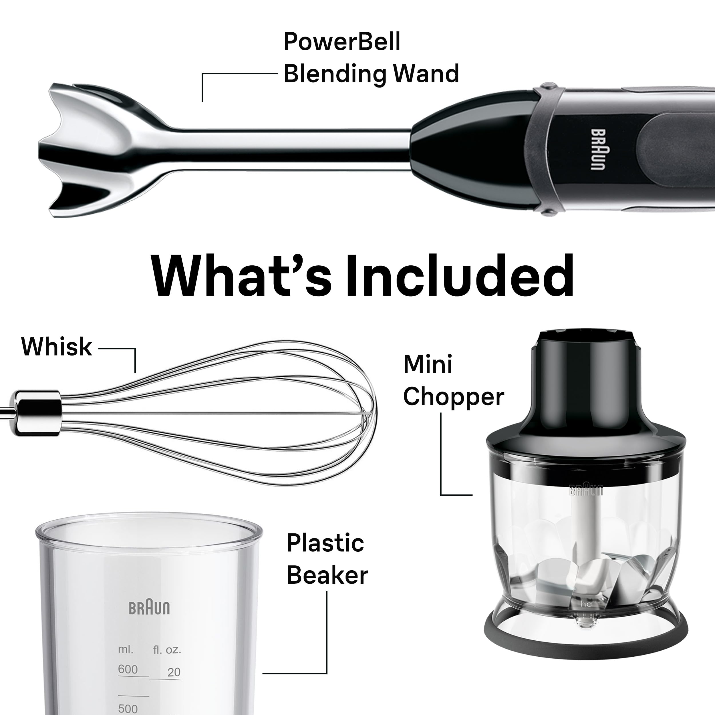 Braun MQ5025 Hand Blender Multiquick Vario, MQ5025, Black
