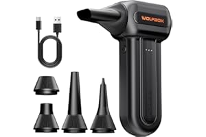WOLFBOX MF60 Compressed Air Duster -110000RPM Super Power Electric Air Duster, 3-Speed Adjustable Rechargeable Cordless Air B