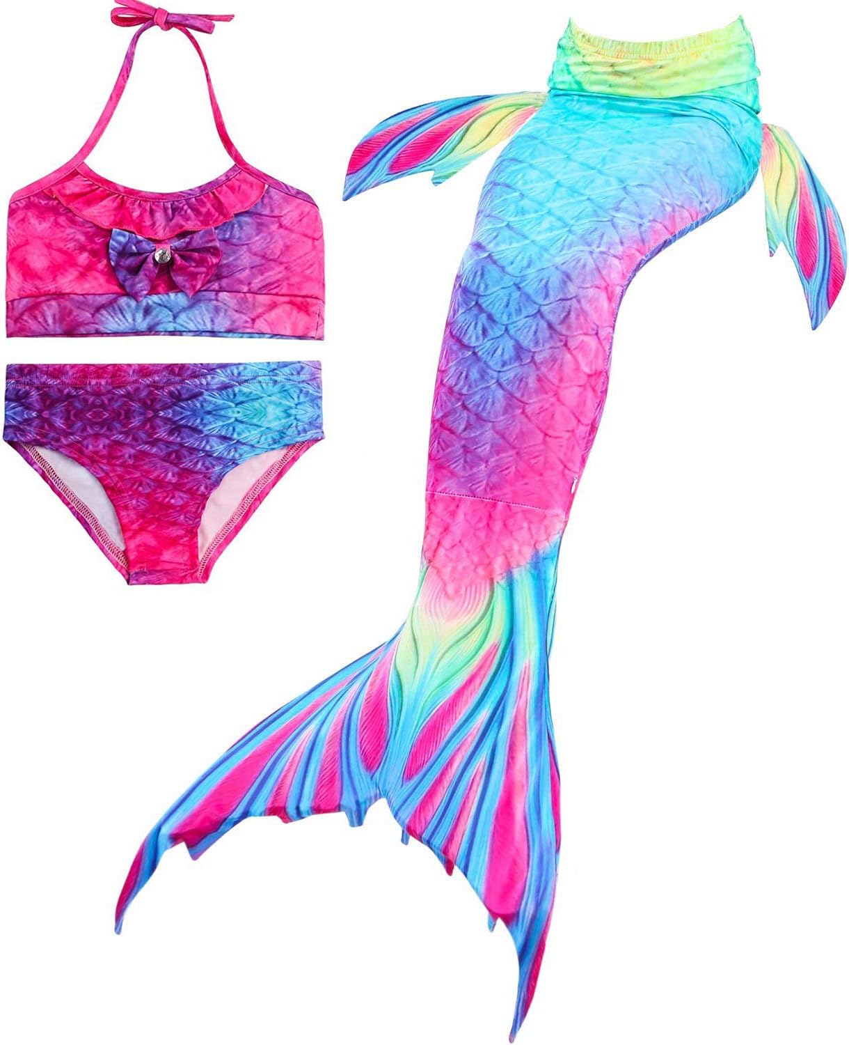 DOTOFIN Mermaid Tails,Swimming Costume,Girls Swimmable Mermaid Tail Swimsuit