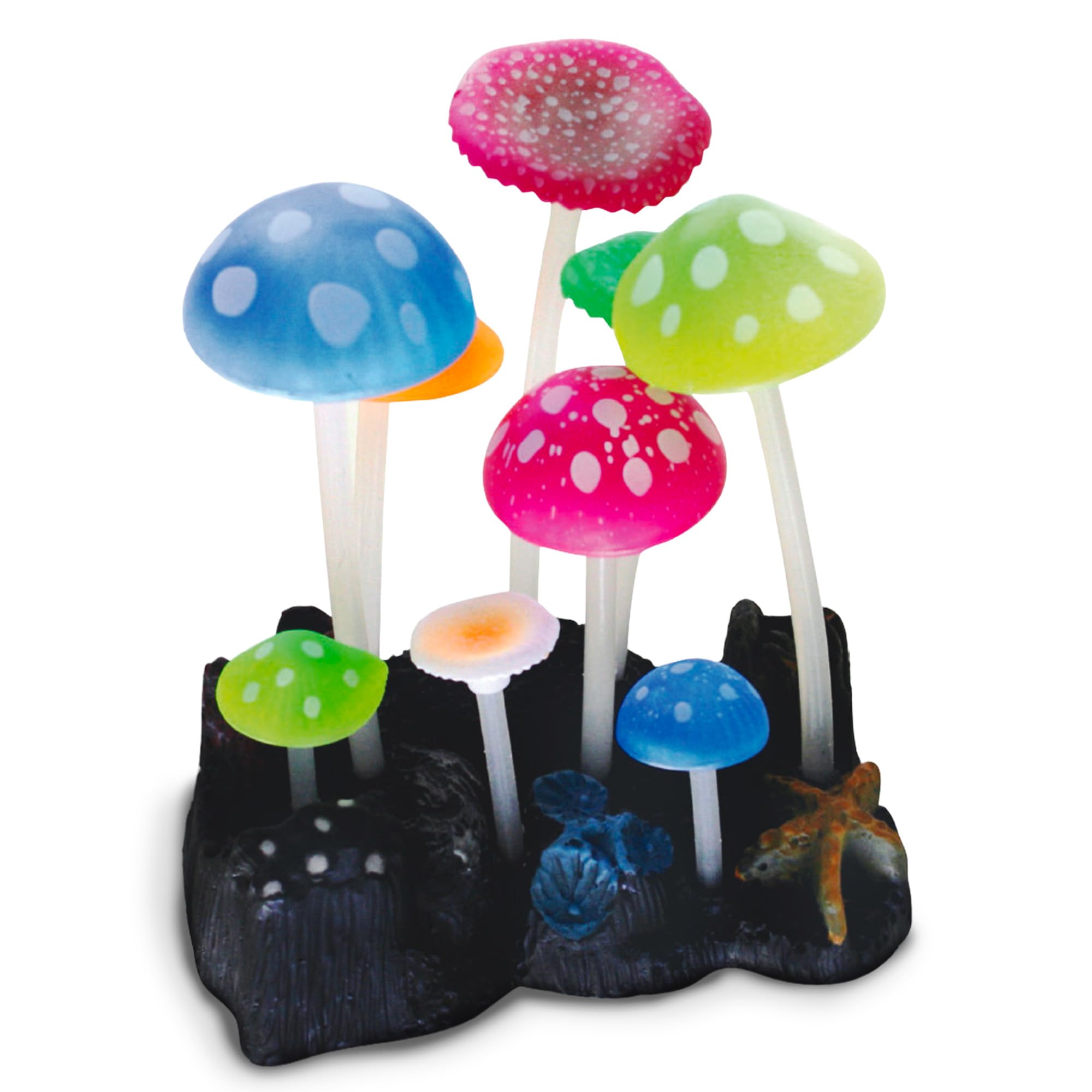 wave Fluo Reef Mushrooms, 9.8 X 7.5 X 11 cm