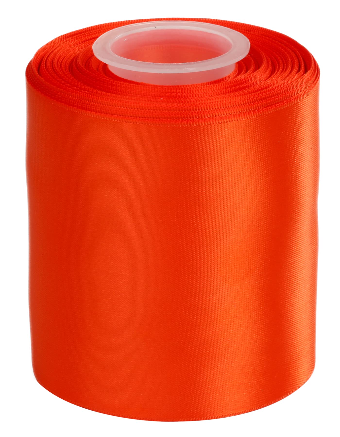 Ribbonitlux 100mm Wide Double Face Satin Ribbon 22 Meters (761-Autumn Orange, Set for Bow, Party Decor, Sewing Applications, Wedding and Craft