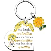 Best Friend Keychain Friendship Gifts for Women Sunflower Keychain Gift for Bestie Bff Soul Sister Birthday Thanksgiving Christmas Gifts for Friends Female Long Distance Gift Ideas Stocking Stuffer
