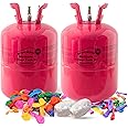 GreatWhip 13L Helium Tank Up To 50 Latex Balloons, 50 Pink Latex Balloons And Ribbons Included. (2 Boxes)