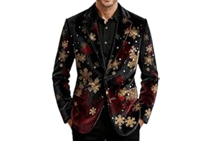 Christmas Blazer Men Ugly Xmas Graphic Corduroy Jacket Holiday Two Buttons Suit Jackets Slim Fit Cotton Sport Coats