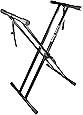 RockJam Xfinity Heavy-Duty, Double-X, Pre-Assembled, Infinitely Adjustable Piano Keyboard Stand with Locking Straps