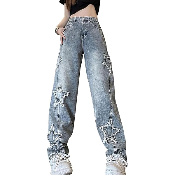 【EZKATON】23FW★ Layer wide denim pants Women Baggy Jeans Trendy Y2K Star Boyfriend Elastic Waist