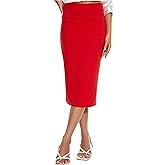 BSXIJIE Women’s High Waist Stretch Office Work Pencil Skirt Midi Nylon Ponte Bodycon Skirt