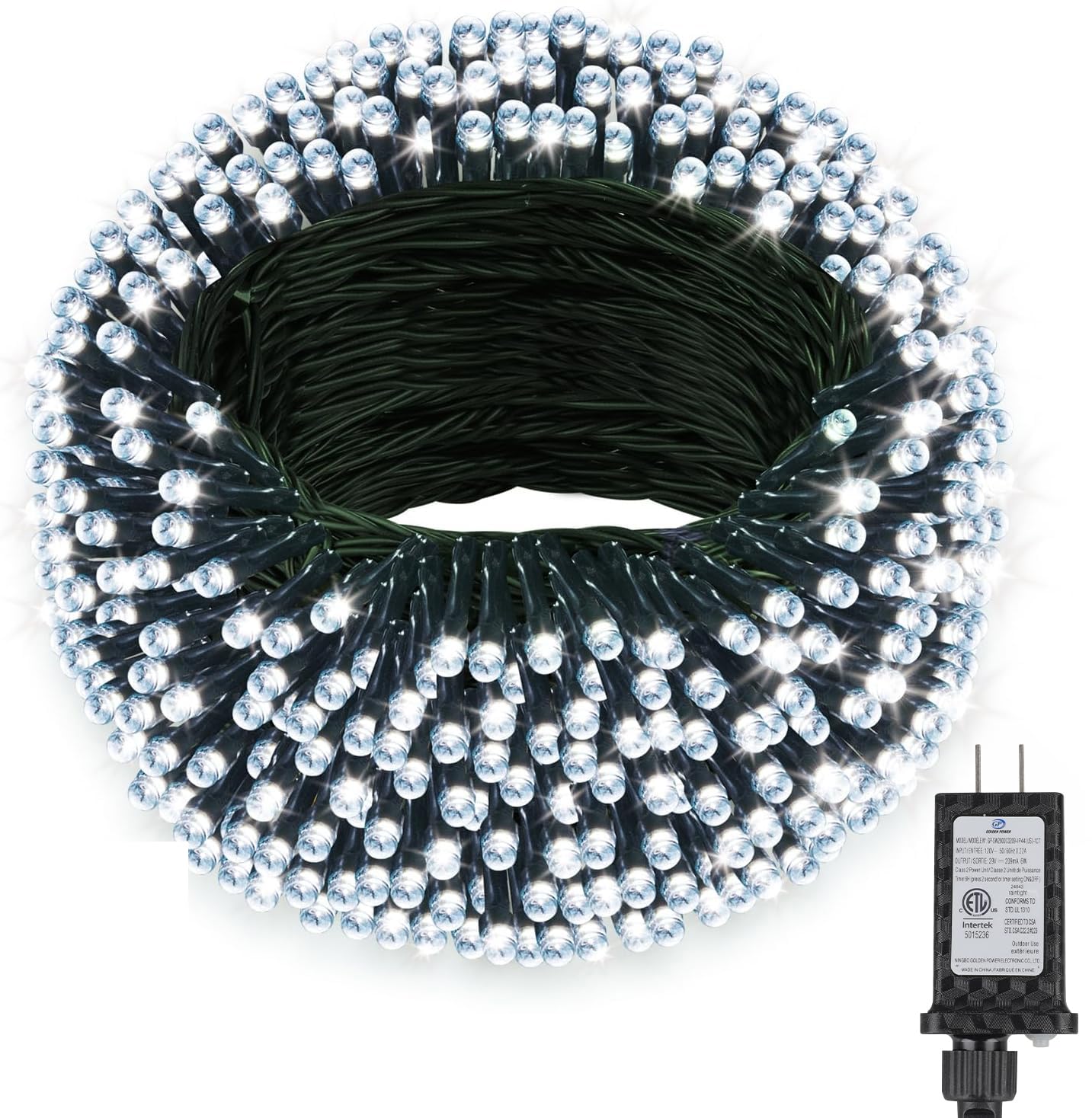 Extra Long 264Ft 800 LED Christmas Lights with Timer, Green Wire Fairy Starry String Lights Plug in, 8 Modes and Memory, forIndoor Outdoor Xmas Tree Wedding Party Decoration,Cool White Image