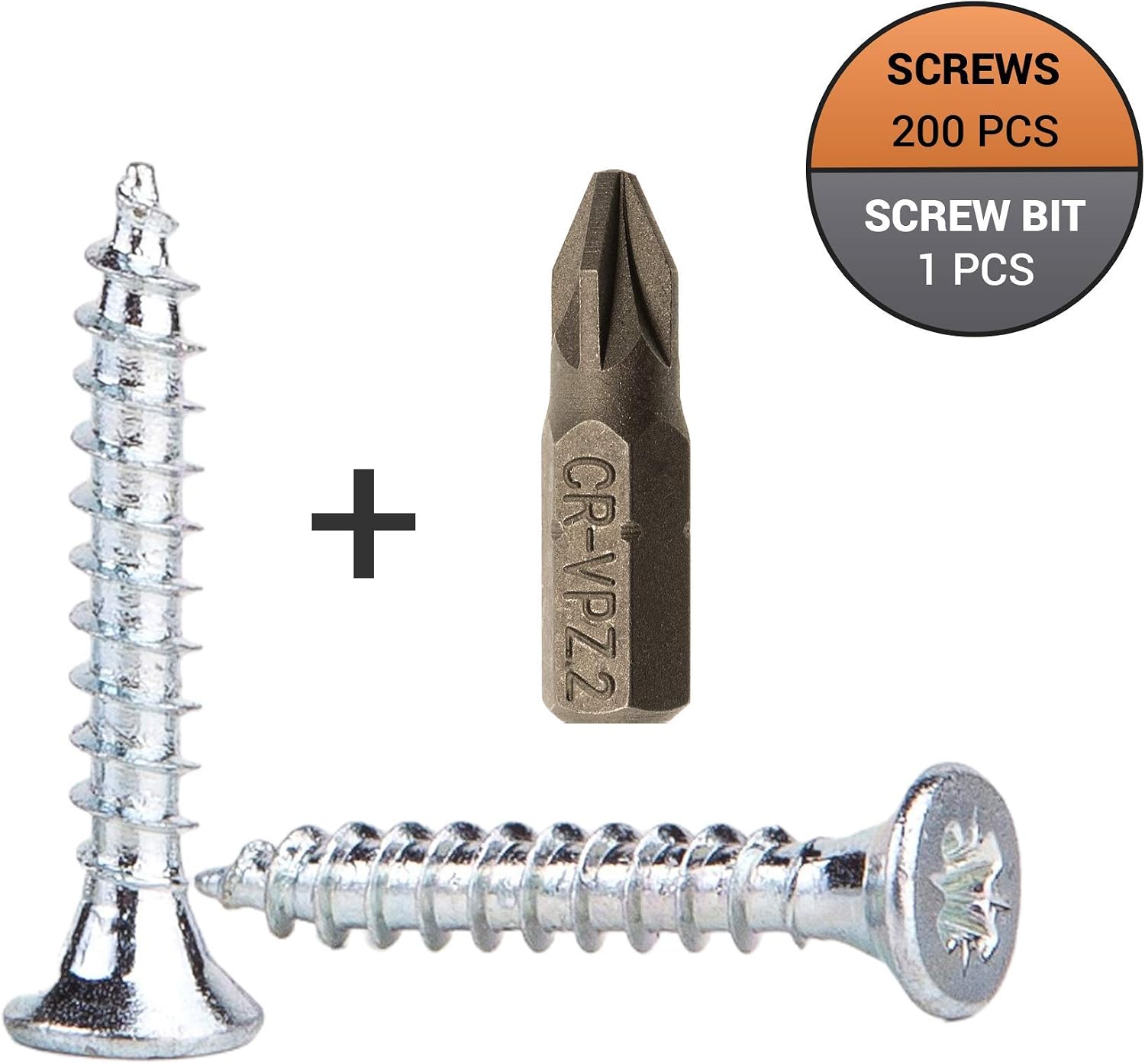 (Pack of 200 pcs) Zinc Plated Steel Wood Screws 4.5 x 30 mm, Pozi-drive Head Screws, Fasteners, Countersunk, Chipboard Screws (200) - Image 4