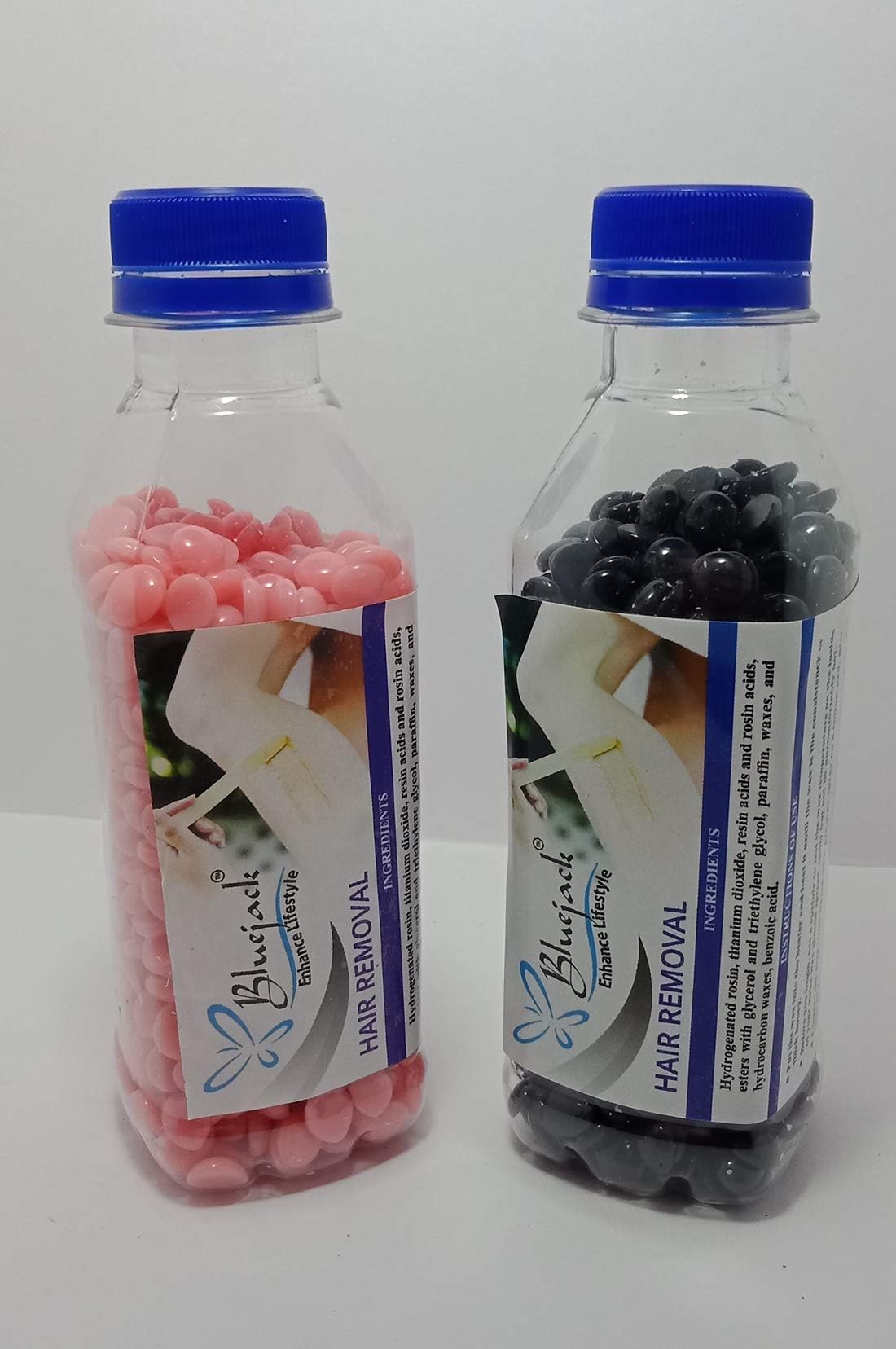 BLUEJACK Kongsung WAX BEANS FOR PAINLESS HAIR REMOVAL Wax bLACK WAX@ 50 + Pink 50= (100 g) Wax (100 g,Jar & Bag Set of 2)