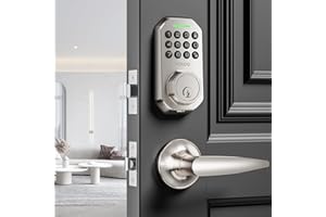 VCHOO Keyless Entry Door Lock with Handle Set, Keypad Door Locks with Lever Handle, Auto-Lock&Anti-peeping Password Smart Deadbolt Lock for Home Apartment Office Security Front Door Locks Satin Nickel