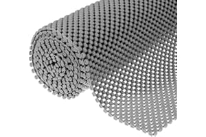 Multipurpose Non-Slip Mat, Grid Pattern PVC Non-Adhesive Grip Liner Shelf Liner Anti-Slip Mat Drawer Liner Bathroom Kitchen W