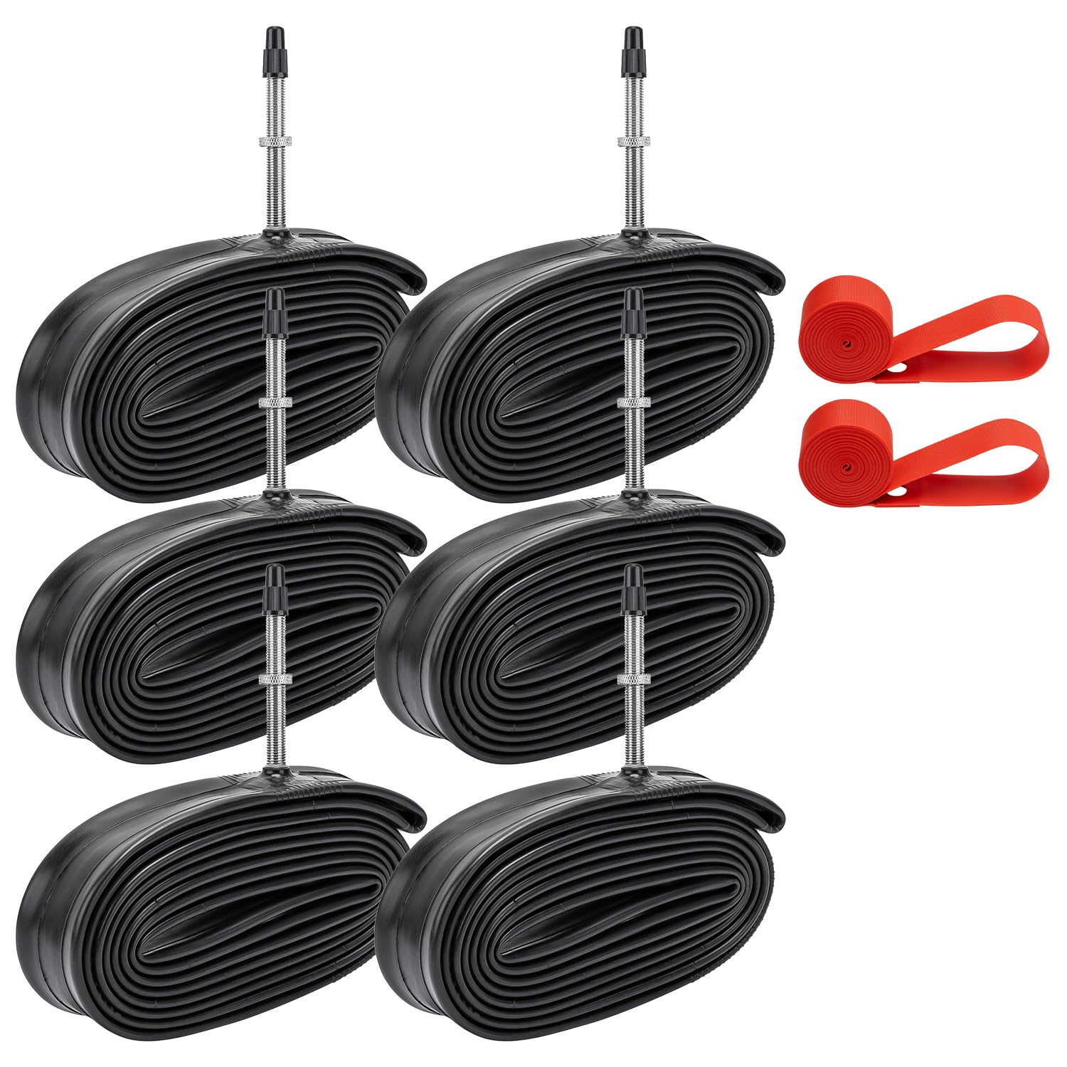 YunSCM 6-PCS 700C Heavy Duty Bike Tubes 700x18C 700x23C 700x25C 700x28C 700x30C 700x32C 18/32-622 Bicycle Tubes FV48mm Presta Valve Compatible with 700x18/23C/25C/28C/30C/32C Bike Tube