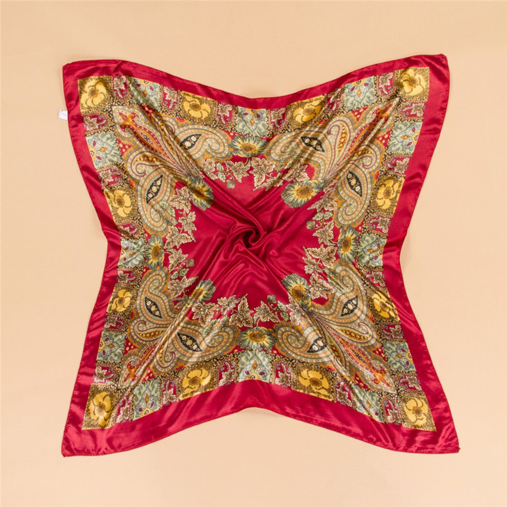 Vinmax Classical Pattern Large Square women girl Scarf Silk Scarves Elegant Scarves (Red)