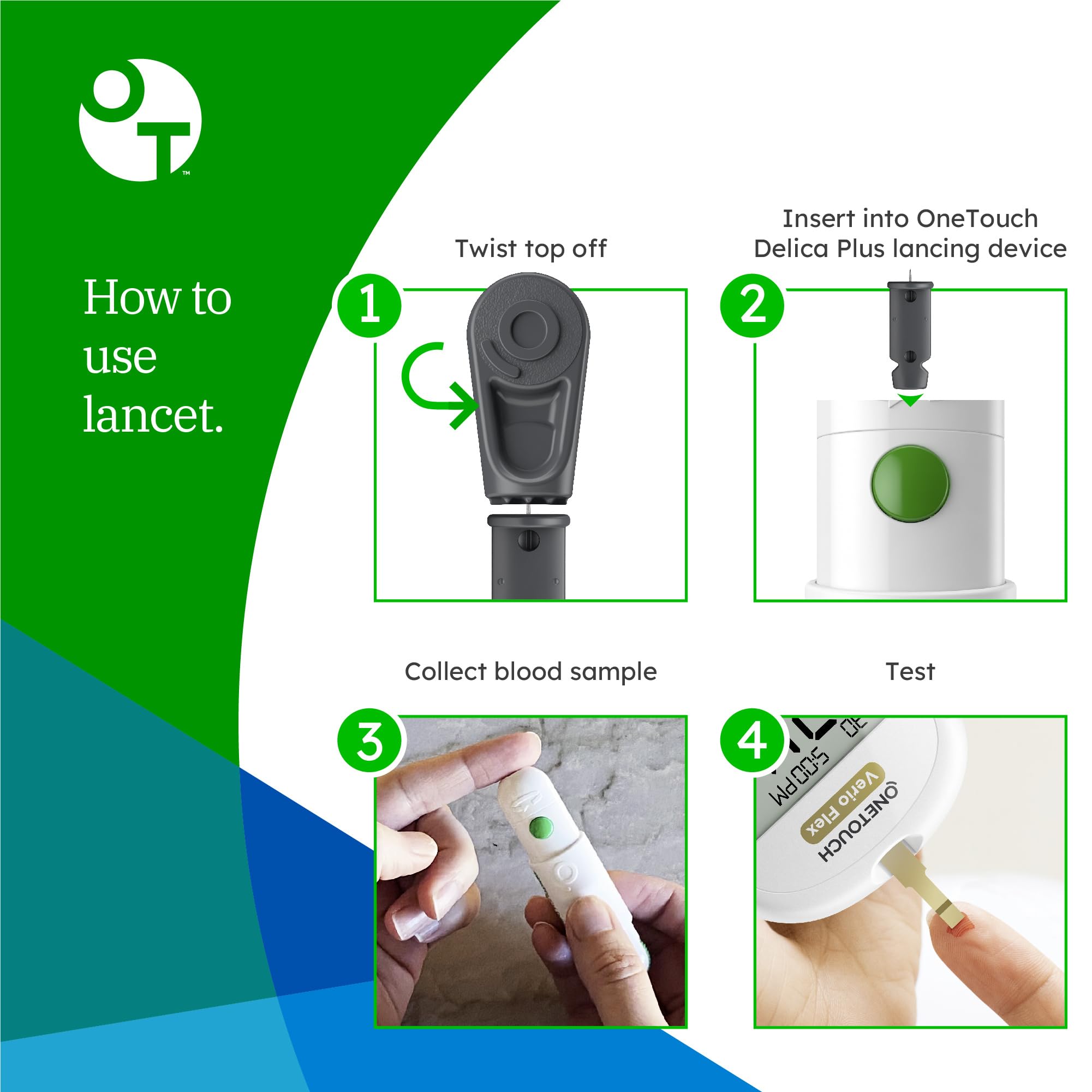 OneTouch Delica Plus Lancets for Diabetes Testing - Fine 30-Gauge Lancets for Blood Test - Diabetic Supplies for Blood Sugar Monitor - for Lancing Device, 180 Count