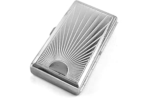 KASEBI Cigarette Case Victorian Style Metal Holder for Regular, King and 100's Size Pocket Protective Security Wallet (Ray-S100, Silver)