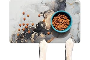 AYIASHIAB Dog Food Mats for Floors Absorbent, Pet Cat Food Mat - Quick Dry Dog Bowl Mats for Food and Water, Eco-Friendly Boho Pet Supplies