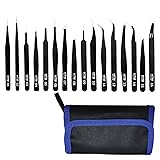 16 Pcs Sharp Precision Tweezers Set,Including 16
