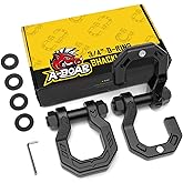 A-BOAR D-Ring Separate Shackles, 2Pack, 3/4" D-Ring Shackles 7/8" Pin, 57320lbs Breaking Strength, Heavy Duty Forged Steel, D-Ring Towing Winch Shackle for Recovery, Off-Road, BlackBlack