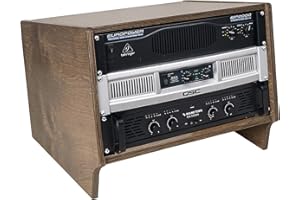 Sound Town DIY 6U Angled Desktop Turret Studio Rack with Solid Baltic Birch Plywood, Weathered Brown, Assembly Required (SDRK-Y6SLB)